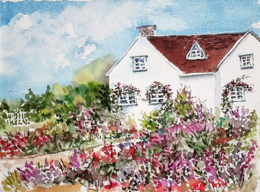 English Countryside Cottage 1 - watercolor painting