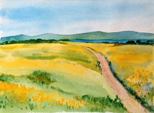 Summer Meadow, watercolor painting