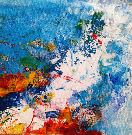 The Ocean bleeds - Abstract painting  full view