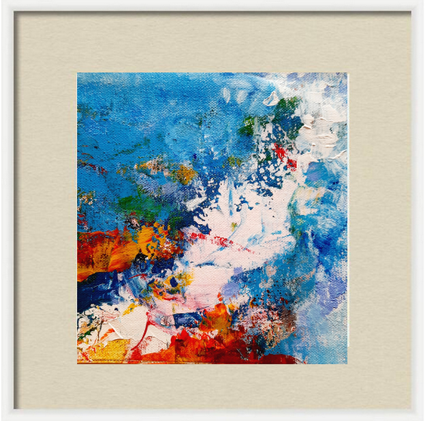 The Ocean bleeds - Abstract painting  virtual frame view
