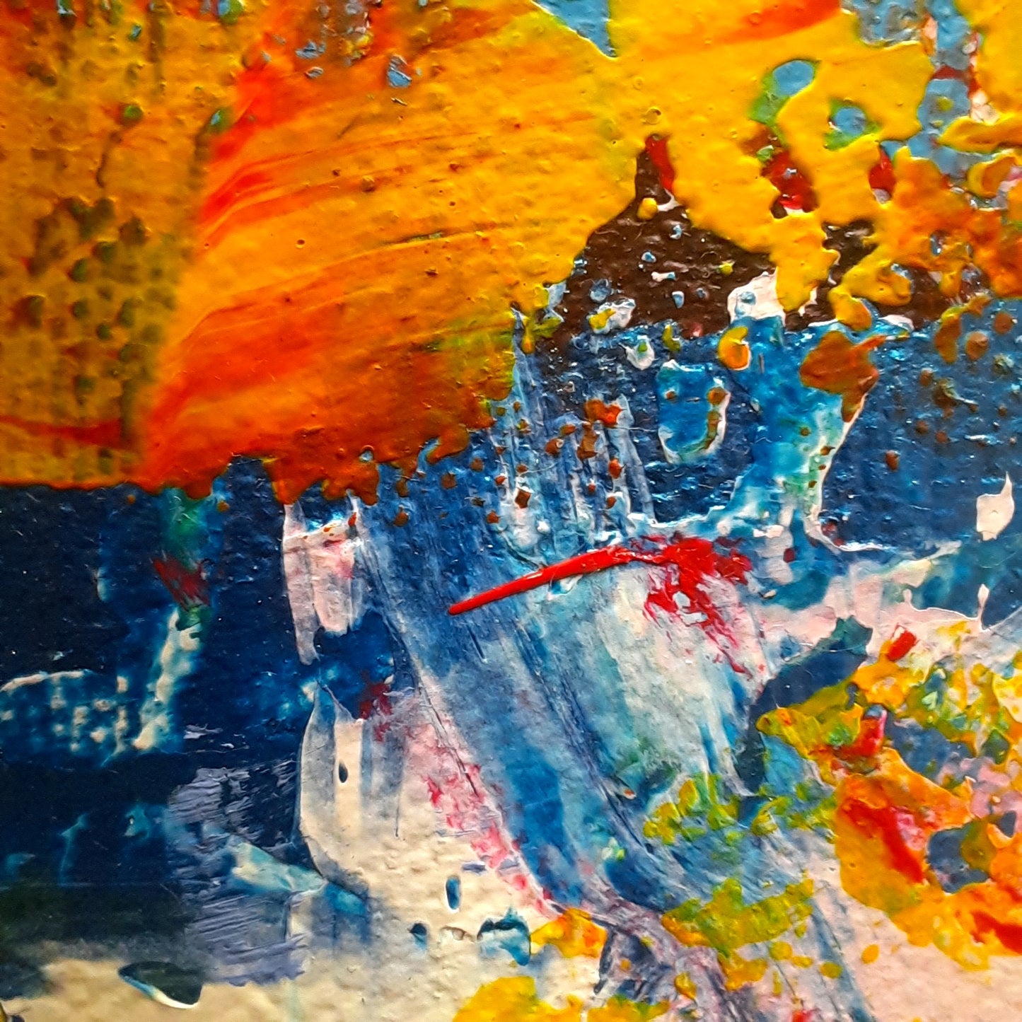 The Ocean bleeds - Abstract painting closeup