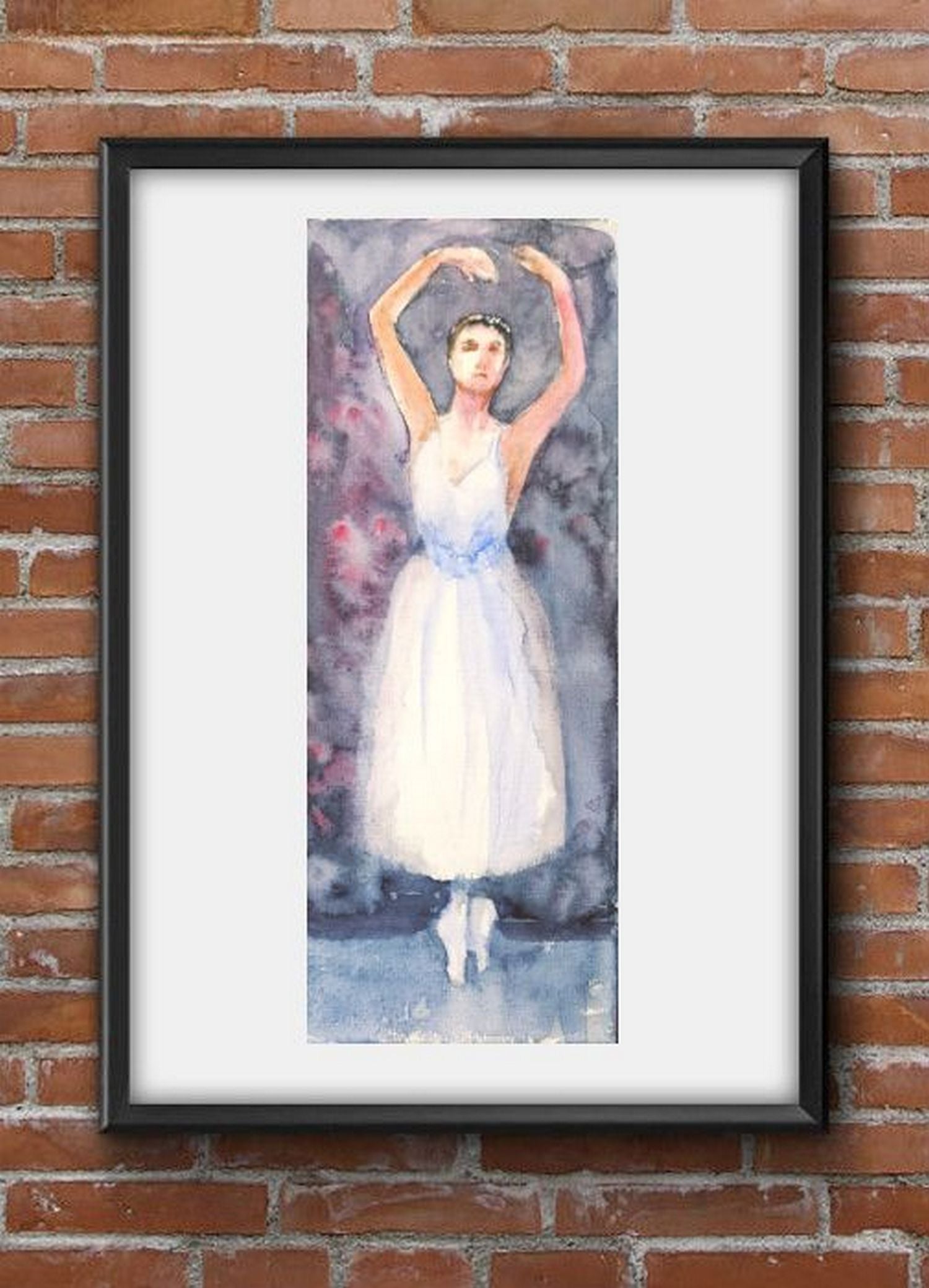 Ballerina on the stage, in a virtual frame