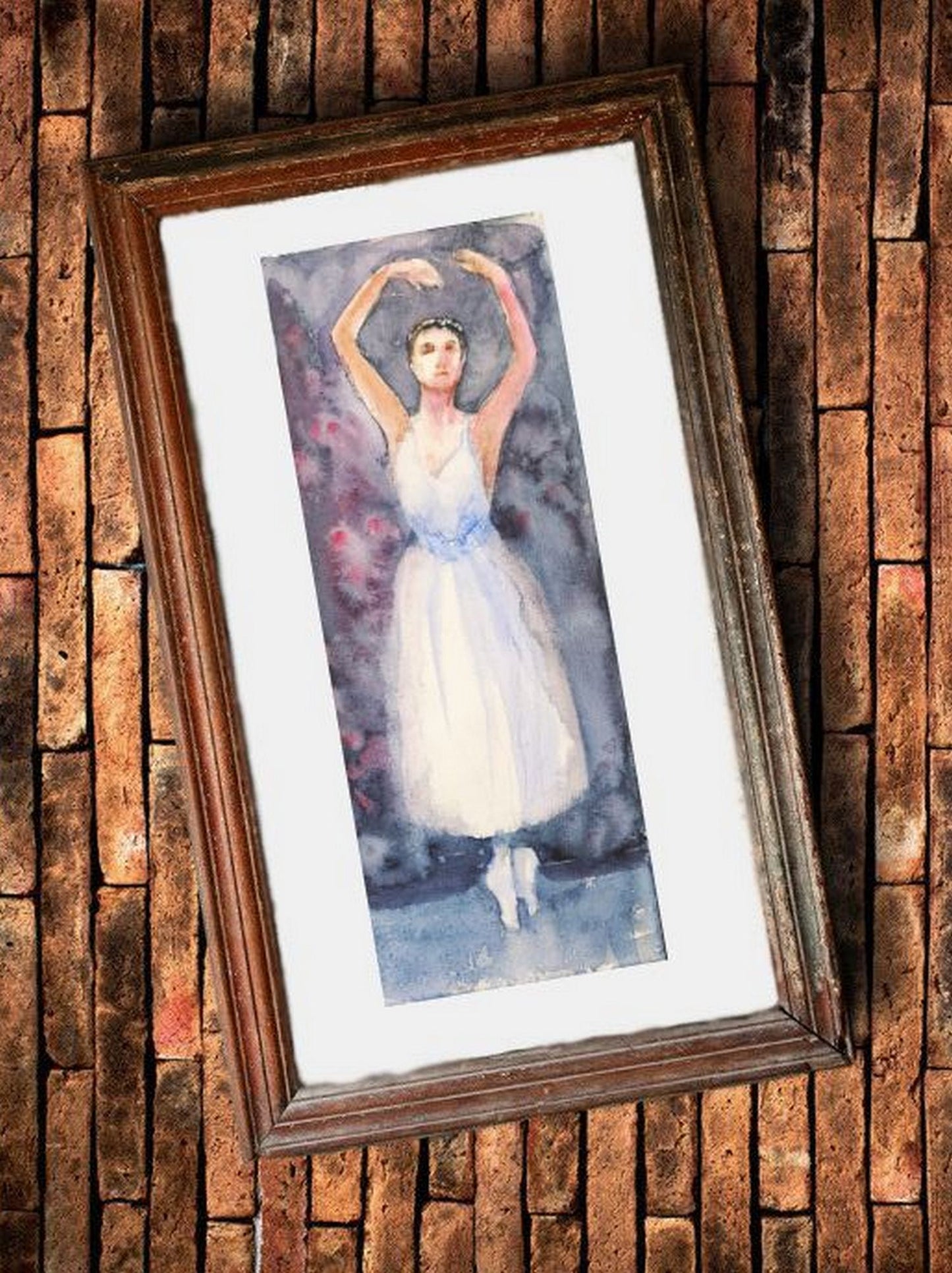 Ballerina on the stage, in a virtual frame