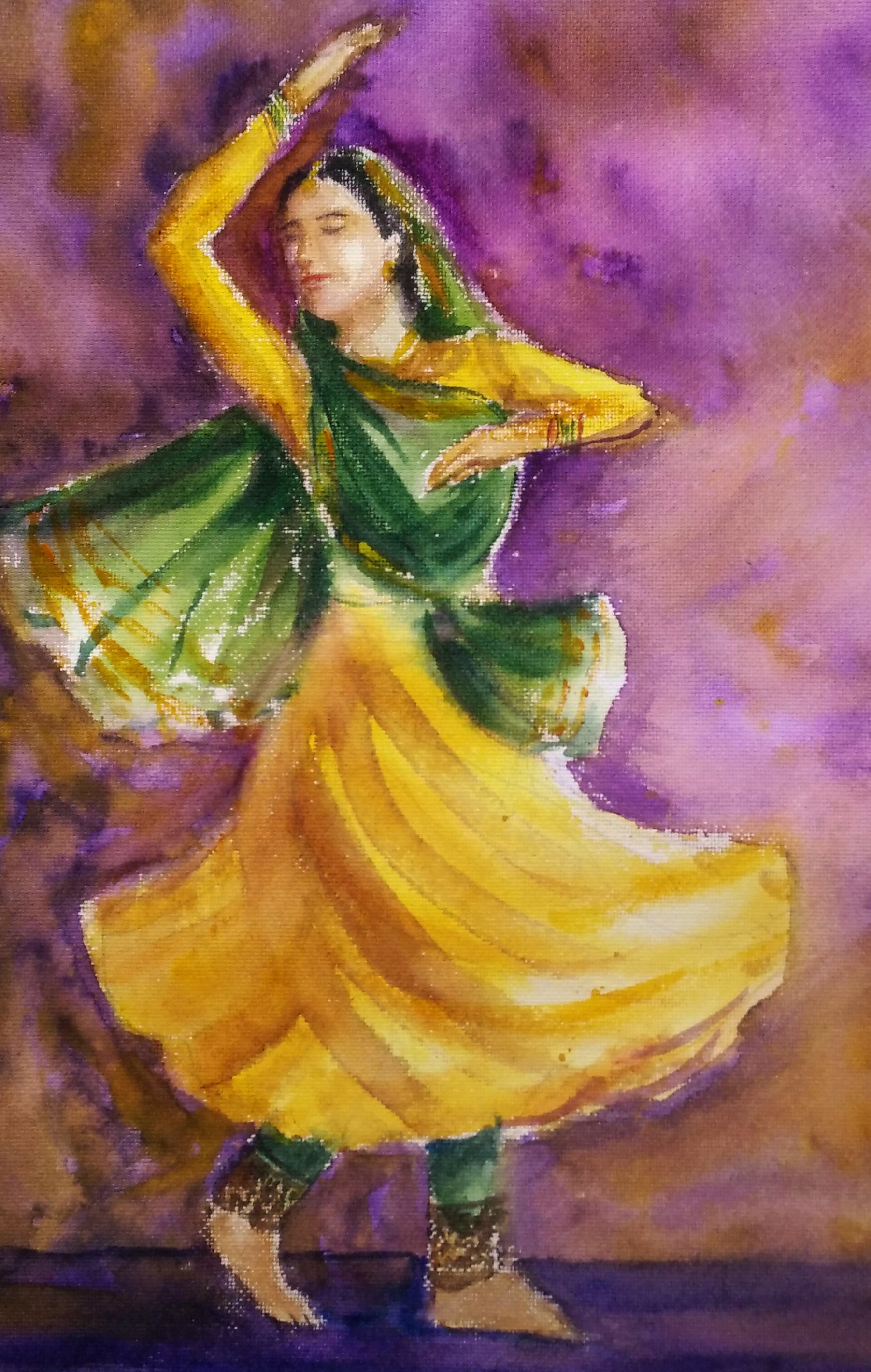 Indian kathak dancer closeup view