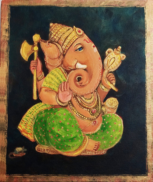 Lord Ganesha The Ultimate, obra de arte del dios indio sobre lienzo