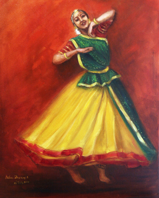 Bailarines indios Kathak, Radha suspirando por Krishna, del Bhagavatam