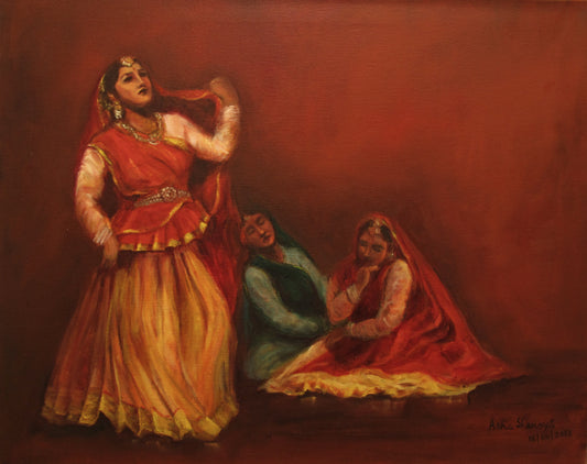 Bailarines indios Kathak, Gopis suspirando por Krishna, del Bhagavatam