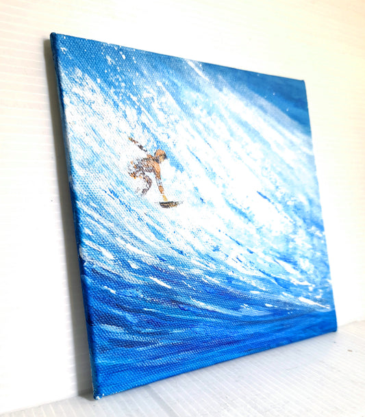 Surfer canvas painting edge view